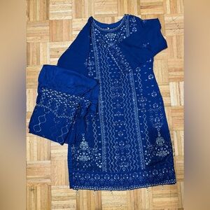 Elegant navy blue salwar kamez set